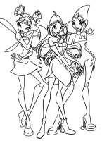 A coloring page of winx club